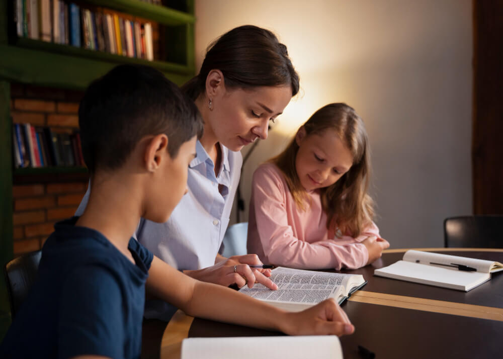 niños estudiando